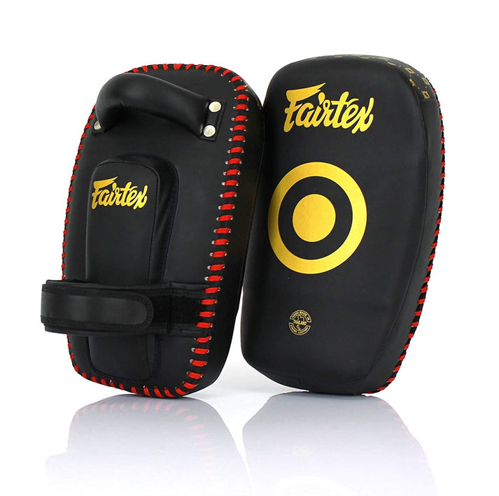 フェアテックス(Fairtex) KPLC6 スモールカーブキックパッド ブラック シングルストラップ 正規品 軽量 キックミット キックボクシング ムエタイ MMA 総合格闘技 空手