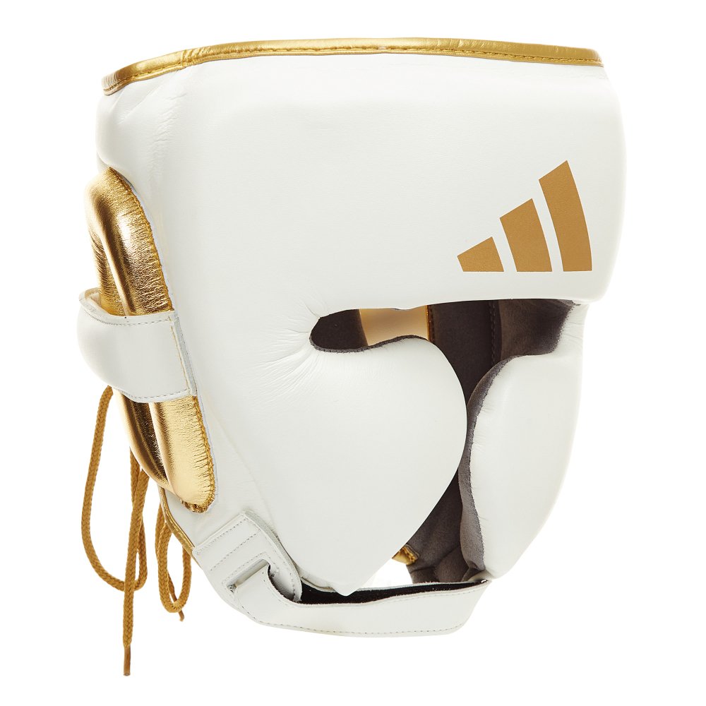 【15%OFF｜Sサイズ】adidas アディスター NEW プロ ヘッドギア（ホワイト・ゴールド）