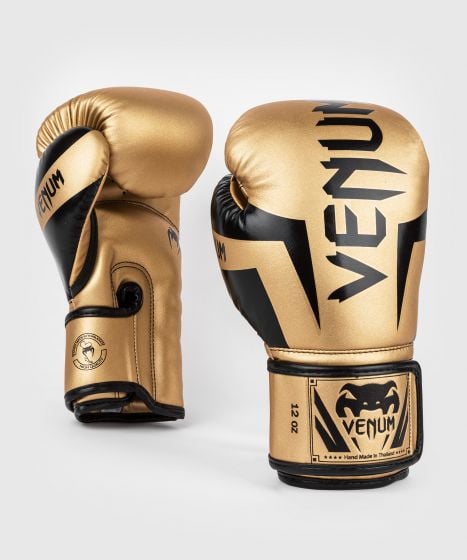 【15%OFF｜10oz】VENUM エリート ボクシンググローブ（ゴールド・ブラック）