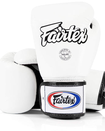 【正規品】フェアテックス(Fairtex) ボクシンググローブ ホワイト BGV1 8oz 10oz 12oz 14oz 16ozトレーニング・スパーリング用 本革 マジックテープ(ベルクロ式)