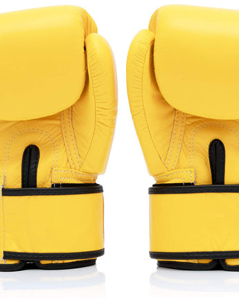 【正規品】フェアテックス(Fairtex) ボクシンググローブ イエロー BGV1 8oz 10oz 12oz 14oz 16ozトレーニング・スパーリング用 本革 マジックテープ(ベルクロ式)