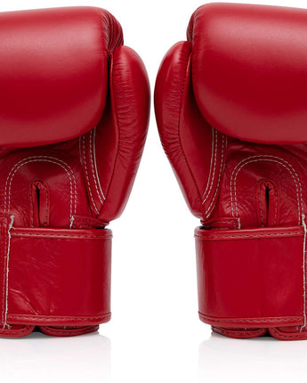 【正規品】フェアテックス(Fairtex) ボクシンググローブ レッド BGV1 8oz 10oz 12oz 14oz 16ozトレーニング・スパーリング用 本革 マジックテープ(ベルクロ式)