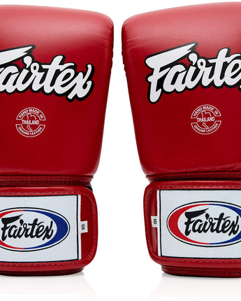 【正規品】フェアテックス(Fairtex) ボクシンググローブ レッド BGV1 8oz 10oz 12oz 14oz 16ozトレーニング・スパーリング用 本革 マジックテープ(ベルクロ式)