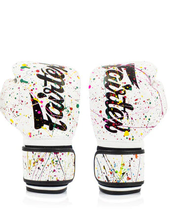 【正規品】フェアテックス(Fairtex) ボクシンググローブ ペインター ホワイト BGV14PT 8oz 10oz 12oz 14oz 16oz トレーニング・スパーリング用 マジックテープ(ベルクロ式)