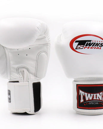 Twins(ツインズ) BGVL3 ボクシンググローブ ホワイト 本革 8oz 10oz 12oz 14oz 16oz スパーリング・トレーニング用 マジックテープ(ベルクロ式) ボクシング キックボクシング ムエタイ MMA