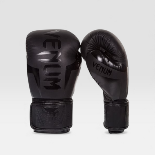 【アウトレット／外装破れあり】VENUM エリート ボクシンググローブ マットブラック 10oz