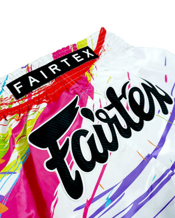 フェアテックス(Fairtex) キックパンツ ホワイト 正規品 スリムフィット ムエタイパンツ キックボクシングパンツ  パンツ ショーツ トランクス キックボクシング ムエタイ ボクシング MMA 総合格闘技