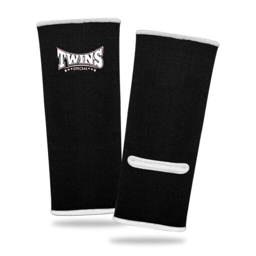 Twins(ツインズ) アンクルサポート（アンクルガード） ブラック 伸縮コットン 左右ペア ムエタイ キックボクシング ボクシング MMA 総合格闘技 空手 レスリング グラップリング 柔術 足首サポーター
