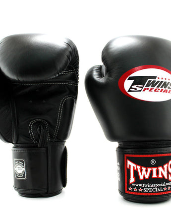 Twins(ツインズ) BGVL3 ボクシンググローブ ブラック 本革 8oz 10oz 12oz 14oz 16oz スパーリング・トレーニング用 マジックテープ(ベルクロ式) ボクシング キックボクシング ムエタイ MMA