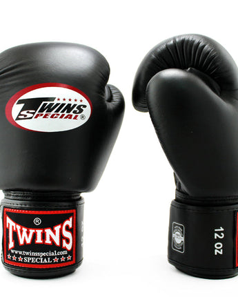Twins(ツインズ) BGVL3 ボクシンググローブ ブラック 本革 8oz 10oz 12oz 14oz 16oz スパーリング・トレーニング用 マジックテープ(ベルクロ式) ボクシング キックボクシング ムエタイ MMA