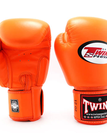 Twins(ツインズ) BGVL3 ボクシンググローブ オレンジ 本革 8oz 10oz 12oz 14oz 16oz スパーリング・トレーニング用 マジックテープ(ベルクロ式) ボクシング キックボクシング ムエタイ MMA