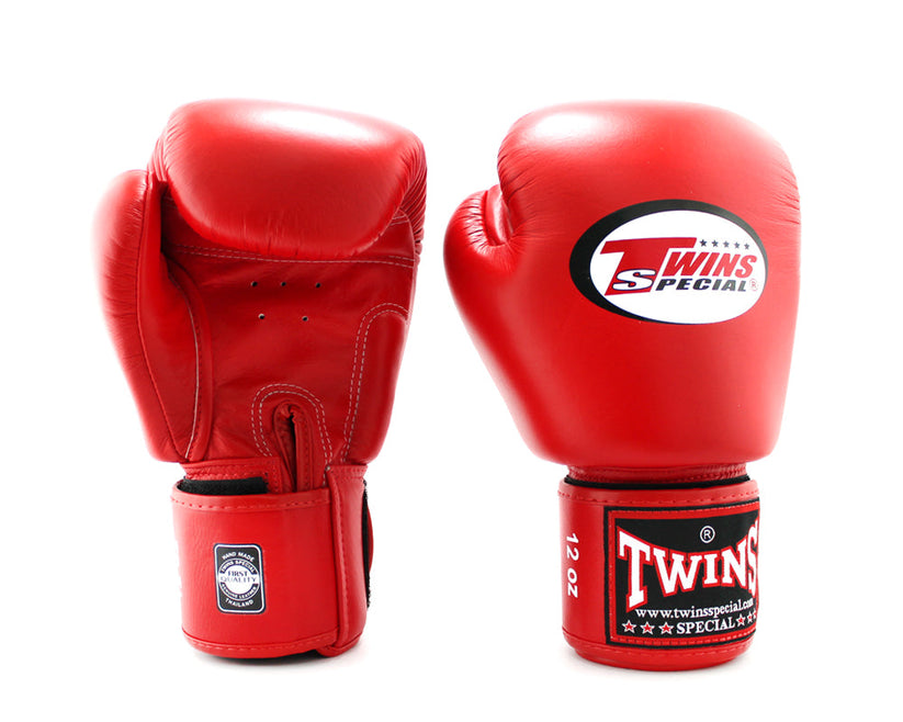 Twins(ツインズ) BGVL3 ボクシンググローブ レッド 本革 8oz 10oz 12oz 14oz 16oz スパーリング・トレーニング用 マジックテープ(ベルクロ式) ボクシング キックボクシング ムエタイ MMA