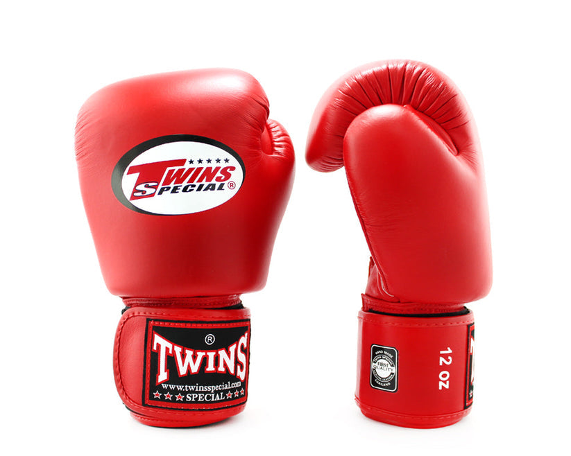 Twins(ツインズ) BGVL3 ボクシンググローブ レッド 本革 8oz 10oz 12oz 14oz 16oz スパーリング・トレーニング用 マジックテープ(ベルクロ式) ボクシング キックボクシング ムエタイ MMA