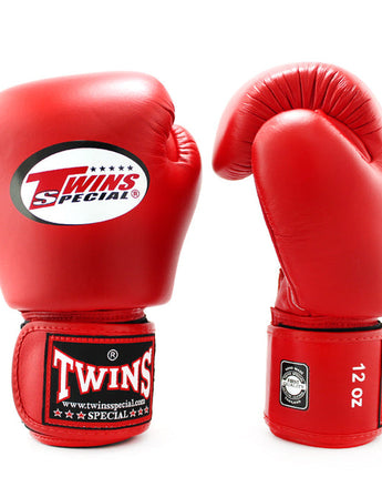Twins(ツインズ) BGVL3 ボクシンググローブ レッド 本革 8oz 10oz 12oz 14oz 16oz スパーリング・トレーニング用 マジックテープ(ベルクロ式) ボクシング キックボクシング ムエタイ MMA