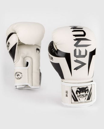 VENUM（ヴェナム/ベノム） エリート ボクシング グローブ ホワイト・ブラック UFC 公式 サプライヤー 8oz 10oz 12oz 14oz 16oz トレーニング・スパーリング 初心者から上級者まで 三層構造高密度パッド マジックテープ(ベルクロ式) ボクシング キックボクシング ムエタイ MMA