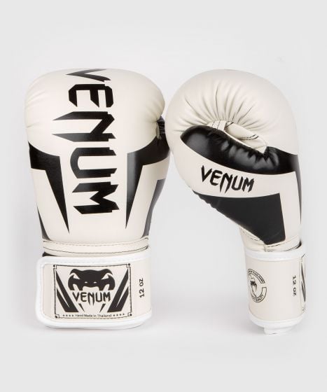 VENUM（ヴェナム/ベノム） エリート ボクシング グローブ ホワイト・ブラック UFC 公式 サプライヤー 8oz 10oz 12oz 14oz 16oz トレーニング・スパーリング 初心者から上級者まで 三層構造高密度パッド マジックテープ(ベルクロ式) ボクシング キックボクシング ムエタイ MMA