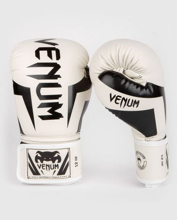 VENUM（ヴェナム/ベノム） エリート ボクシング グローブ ホワイト・ブラック UFC 公式 サプライヤー 8oz 10oz 12oz 14oz 16oz トレーニング・スパーリング 初心者から上級者まで 三層構造高密度パッド マジックテープ(ベルクロ式) ボクシング キックボクシング ムエタイ MMA