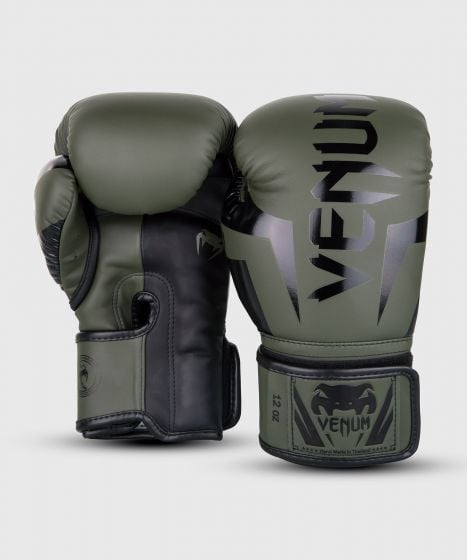 VENUM（ヴェナム/ベノム） エリート ボクシング グローブ カーキ・ブラック UFC 公式 サプライヤー 8oz 10oz 12oz 14oz 16oz トレーニング・スパーリング 初心者から上級者まで 三層構造高密度パッド マジックテープ(ベルクロ式) ボクシング キックボクシング ムエタイ MMA