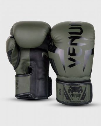 VENUM（ヴェナム/ベノム） エリート ボクシング グローブ カーキ・ブラック UFC 公式 サプライヤー 8oz 10oz 12oz 14oz 16oz トレーニング・スパーリング 初心者から上級者まで 三層構造高密度パッド マジックテープ(ベルクロ式) ボクシング キックボクシング ムエタイ MMA