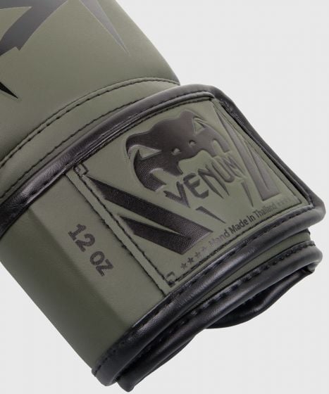 VENUM（ヴェナム/ベノム） エリート ボクシング グローブ カーキ・ブラック UFC 公式 サプライヤー 8oz 10oz 12oz 14oz 16oz トレーニング・スパーリング 初心者から上級者まで 三層構造高密度パッド マジックテープ(ベルクロ式) ボクシング キックボクシング ムエタイ MMA