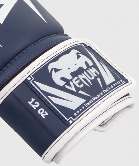VENUM（ヴェナム/ベノム） エリート ボクシング グローブ ホワイト・ネイビーブルー UFC 公式 サプライヤー 8oz 10oz 12oz 14oz 16oz トレーニング・スパーリング 初心者から上級者まで 三層構造高密度パッド マジックテープ(ベルクロ式) ボクシング キックボクシング ムエタイ MMA