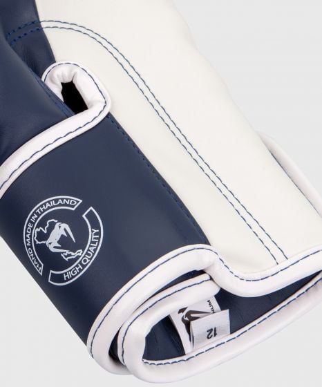 VENUM（ヴェナム/ベノム） エリート ボクシング グローブ ホワイト・ネイビーブルー UFC 公式 サプライヤー 8oz 10oz 12oz 14oz 16oz トレーニング・スパーリング 初心者から上級者まで 三層構造高密度パッド マジックテープ(ベルクロ式) ボクシング キックボクシング ムエタイ MMA