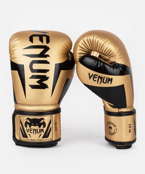 VENUM（ヴェナム/ベノム） エリート ボクシング グローブ ゴールド・ブラック UFC 公式 サプライヤー 8oz 10oz 12oz 14oz 16oz トレーニング・スパーリング 初心者から上級者まで 三層構造高密度パッド マジックテープ(ベルクロ式) ボクシング キックボクシング ムエタイ MMA