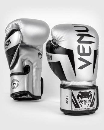 VENUM（ヴェナム/ベノム） エリート ボクシング グローブ シルバー・ブラック UFC 公式 サプライヤー 8oz 10oz 12oz 14oz 16oz トレーニング・スパーリング 初心者から上級者まで 三層構造高密度パッド マジックテープ(ベルクロ式) ボクシング キックボクシング ムエタイ MMA