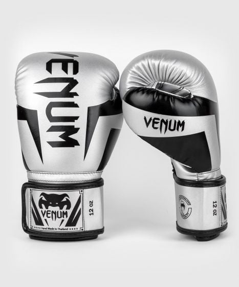VENUM（ヴェナム/ベノム） エリート ボクシング グローブ シルバー・ブラック UFC 公式 サプライヤー 8oz 10oz 12oz 14oz 16oz トレーニング・スパーリング 初心者から上級者まで 三層構造高密度パッド マジックテープ(ベルクロ式) ボクシング キックボクシング ムエタイ MMA