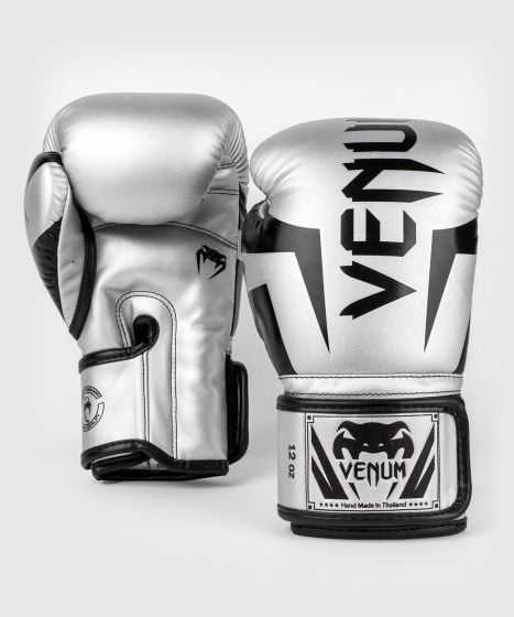 VENUM（ヴェナム/ベノム） エリート ボクシング グローブ シルバー・ブラック UFC 公式 サプライヤー 8oz 10oz 12oz 14oz 16oz トレーニング・スパーリング 初心者から上級者まで 三層構造高密度パッド マジックテープ(ベルクロ式) ボクシング キックボクシング ムエタイ MMA