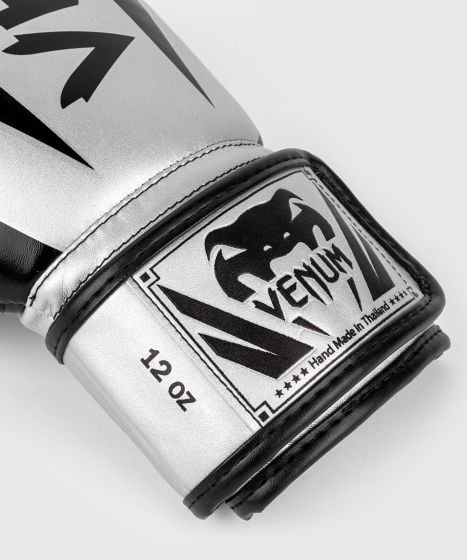 VENUM（ヴェナム/ベノム） エリート ボクシング グローブ シルバー・ブラック UFC 公式 サプライヤー 8oz 10oz 12oz 14oz 16oz トレーニング・スパーリング 初心者から上級者まで 三層構造高密度パッド マジックテープ(ベルクロ式) ボクシング キックボクシング ムエタイ MMA
