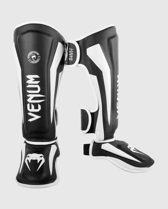 VENUM (ヴェナム/ベノム) エリートスタンドアップ シンガード レガース すねあて ブラック・ホワイト  UFC公式サプライヤー  高密度フォーム 2本マジックテープ(ベルクロ式)固定 トレーニング・スパーリング用 キックボクシング ムエタイ MMA 総合格闘技 空手