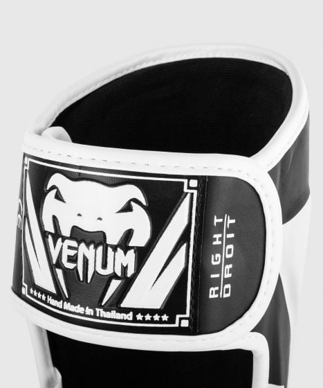 VENUM (ヴェナム/ベノム) エリートスタンドアップ シンガード レガース すねあて ブラック・ホワイト  UFC公式サプライヤー  高密度フォーム 2本マジックテープ(ベルクロ式)固定 トレーニング・スパーリング用 キックボクシング ムエタイ MMA 総合格闘技 空手