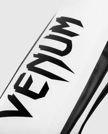 VENUM (ヴェナム/ベノム) エリートスタンドアップ シンガード レガース すねあて ホワイト・ブラック  UFC公式サプライヤー  高密度フォーム 2本マジックテープ(ベルクロ式)固定 トレーニング・スパーリング用 キックボクシング ムエタイ MMA 総合格闘技 空手