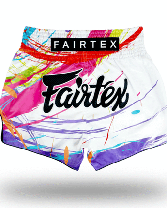 フェアテックス(Fairtex) キックパンツ ホワイト 正規品 スリムフィット ムエタイパンツ キックボクシングパンツ  パンツ ショーツ トランクス キックボクシング ムエタイ ボクシング MMA 総合格闘技