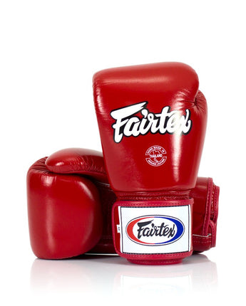 【正規品】フェアテックス(Fairtex) ボクシンググローブ レッド BGV1 8oz 10oz 12oz 14oz 16ozトレーニング・スパーリング用 本革 マジックテープ(ベルクロ式)