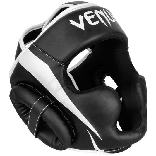 VENUM(ヴェナム/ベノム) エリート ヘッドギア ブラック・ホワイトUFC公式サプライヤー 軽量 180度視界 スパーリング・トレーニング用 三層構造高密度フォーム マジックテープ(ベルクロ)調整 ボクシング キックボクシング ムエタイ MMA 空手