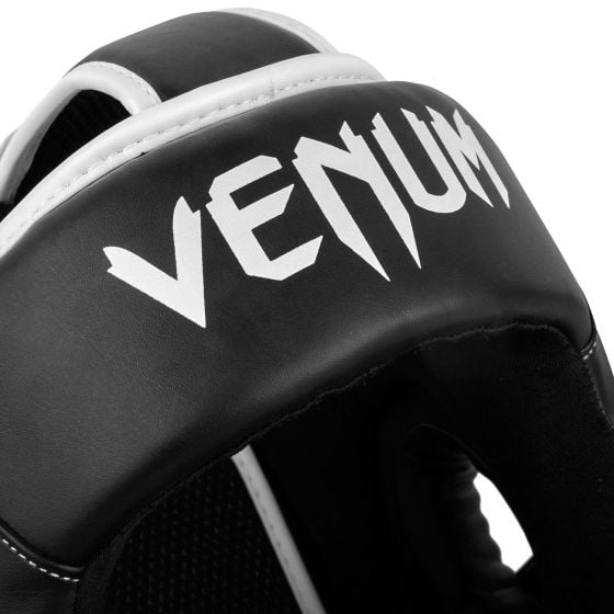 VENUM(ヴェナム/ベノム) エリート ヘッドギア ブラック・ホワイトUFC公式サプライヤー 軽量 180度視界 スパーリング・トレーニング用 三層構造高密度フォーム マジックテープ(ベルクロ)調整 ボクシング キックボクシング ムエタイ MMA 空手