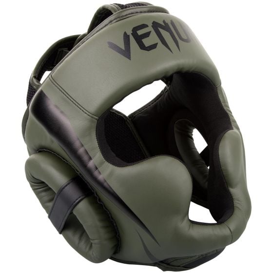 VENUM(ヴェナム/ベノム) エリート ヘッドギア カーキ・ブラック UFC公式サプライヤー 軽量 180度視界 スパーリング・トレーニング用 三層構造高密度フォーム マジックテープ(ベルクロ)調整 ボクシング キックボクシング ムエタイ MMA 空手