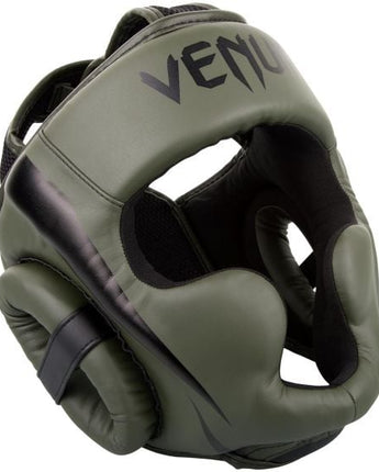VENUM(ヴェナム/ベノム) エリート ヘッドギア カーキ・ブラック UFC公式サプライヤー 軽量 180度視界 スパーリング・トレーニング用 三層構造高密度フォーム マジックテープ(ベルクロ)調整 ボクシング キックボクシング ムエタイ MMA 空手