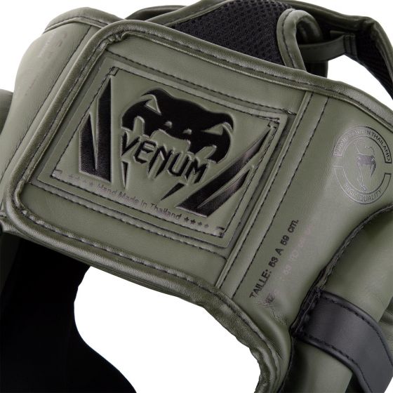 VENUM(ヴェナム/ベノム) エリート ヘッドギア カーキ・ブラック UFC公式サプライヤー 軽量 180度視界 スパーリング・トレーニング用 三層構造高密度フォーム マジックテープ(ベルクロ)調整 ボクシング キックボクシング ムエタイ MMA 空手