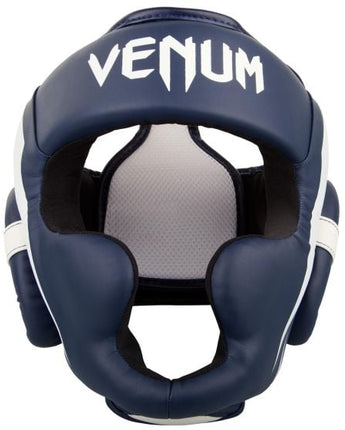 VENUM(ヴェナム/ベノム) エリート ヘッドギア ホワイト・ネイビーブルー UFC公式サプライヤー 軽量 180度視界 スパーリング・トレーニング用 三層構造高密度フォーム マジックテープ(ベルクロ)調整 ボクシング キックボクシング ムエタイ MMA 空手