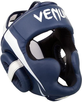 VENUM(ヴェナム/ベノム) エリート ヘッドギア ホワイト・ネイビーブルー UFC公式サプライヤー 軽量 180度視界 スパーリング・トレーニング用 三層構造高密度フォーム マジックテープ(ベルクロ)調整 ボクシング キックボクシング ムエタイ MMA 空手