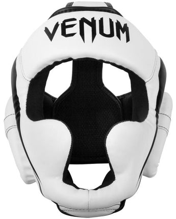 VENUM(ヴェナム/ベノム) エリート ヘッドギア ホワイト・ブラックUFC公式サプライヤー 軽量 180度視界 スパーリング・トレーニング用 三層構造高密度フォーム マジックテープ(ベルクロ)調整 ボクシング キックボクシング ムエタイ MMA 空手