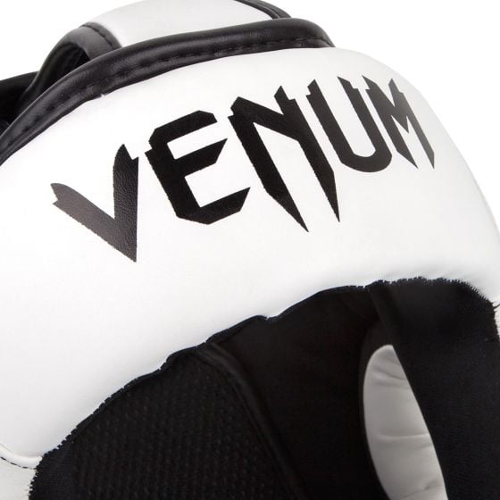 VENUM(ヴェナム/ベノム) エリート ヘッドギア ホワイト・ブラックUFC公式サプライヤー 軽量 180度視界 スパーリング・トレーニング用 三層構造高密度フォーム マジックテープ(ベルクロ)調整 ボクシング キックボクシング ムエタイ MMA 空手