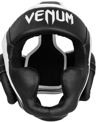 VENUM(ヴェナム/ベノム) エリート ヘッドギア ブラック・ホワイトUFC公式サプライヤー 軽量 180度視界 スパーリング・トレーニング用 三層構造高密度フォーム マジックテープ(ベルクロ)調整 ボクシング キックボクシング ムエタイ MMA 空手