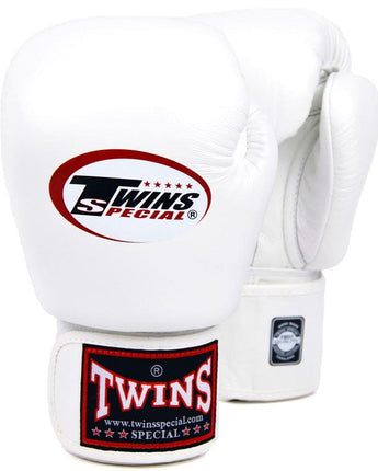 Twins(ツインズ) BGVL3 ボクシンググローブ ホワイト 本革 8oz 10oz 12oz 14oz 16oz スパーリング・トレーニング用 マジックテープ(ベルクロ式) ボクシング キックボクシング ムエタイ MMA